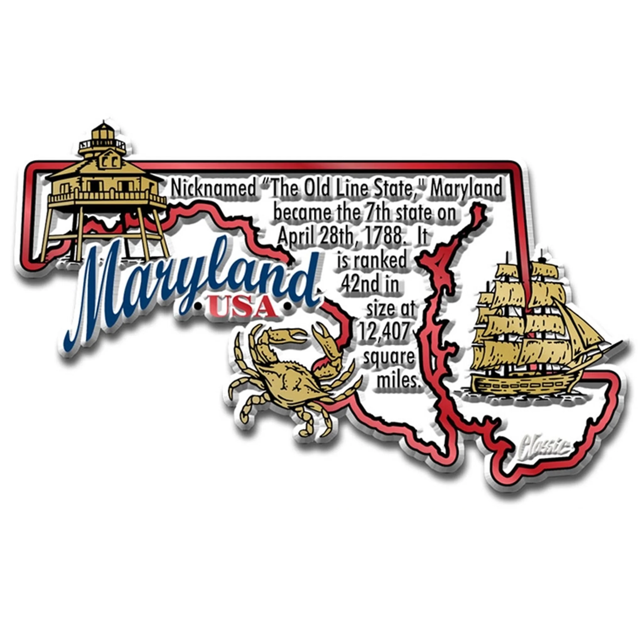 Maryland State Information Map Magnet