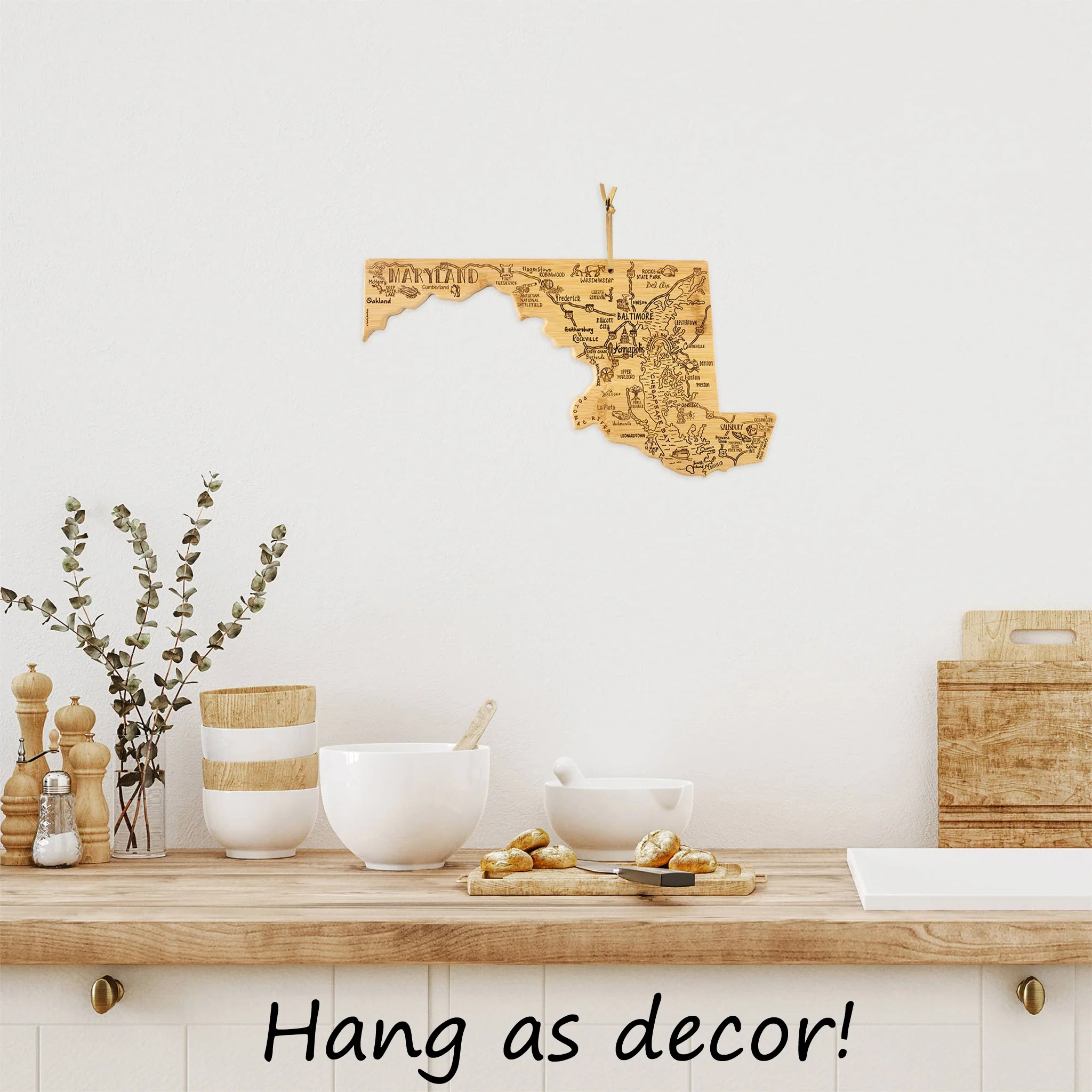 Maryland State Shaped Bamboo Cutting Board - Image 5