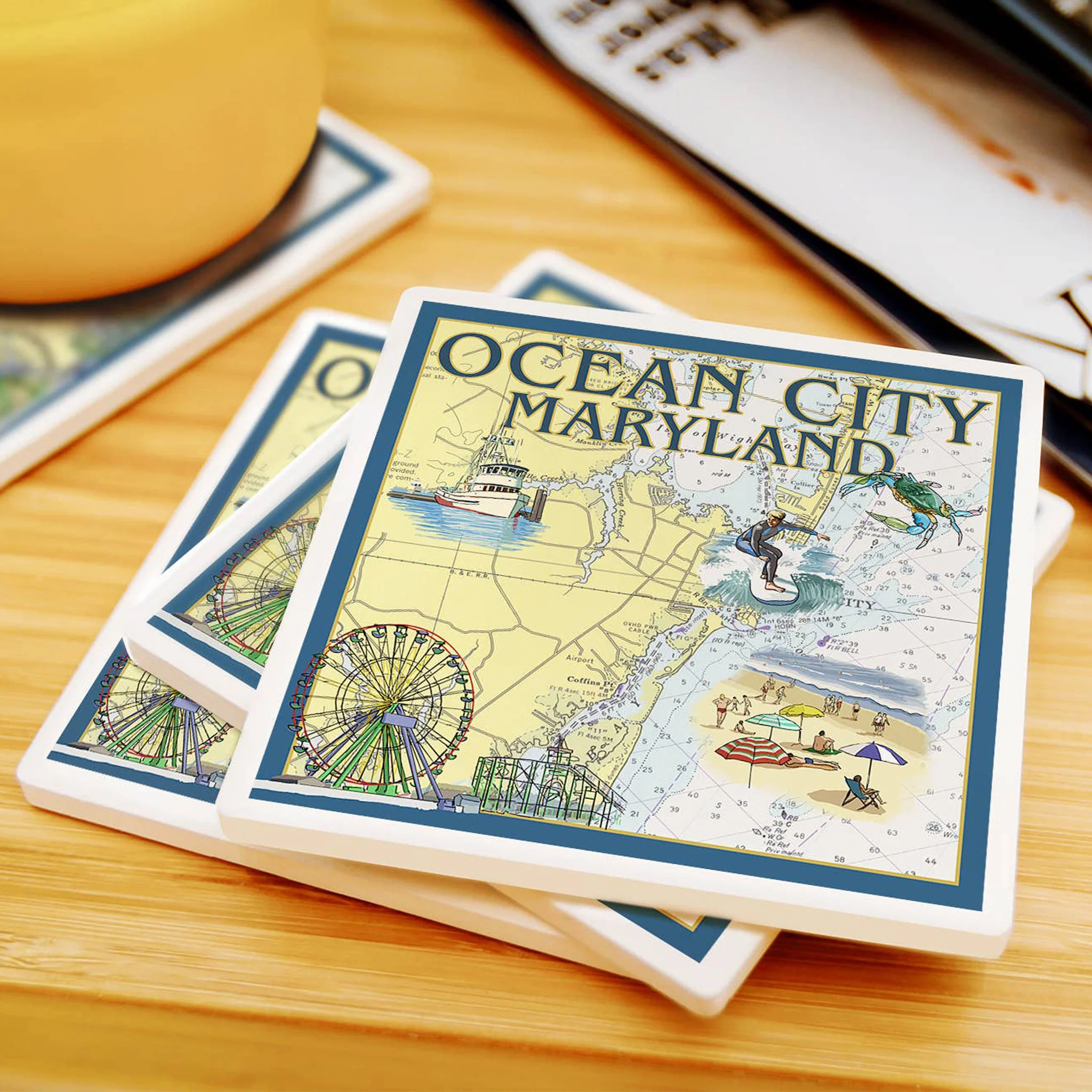 Ocean City Maryland Ceramic Drink Coaster - Image 2