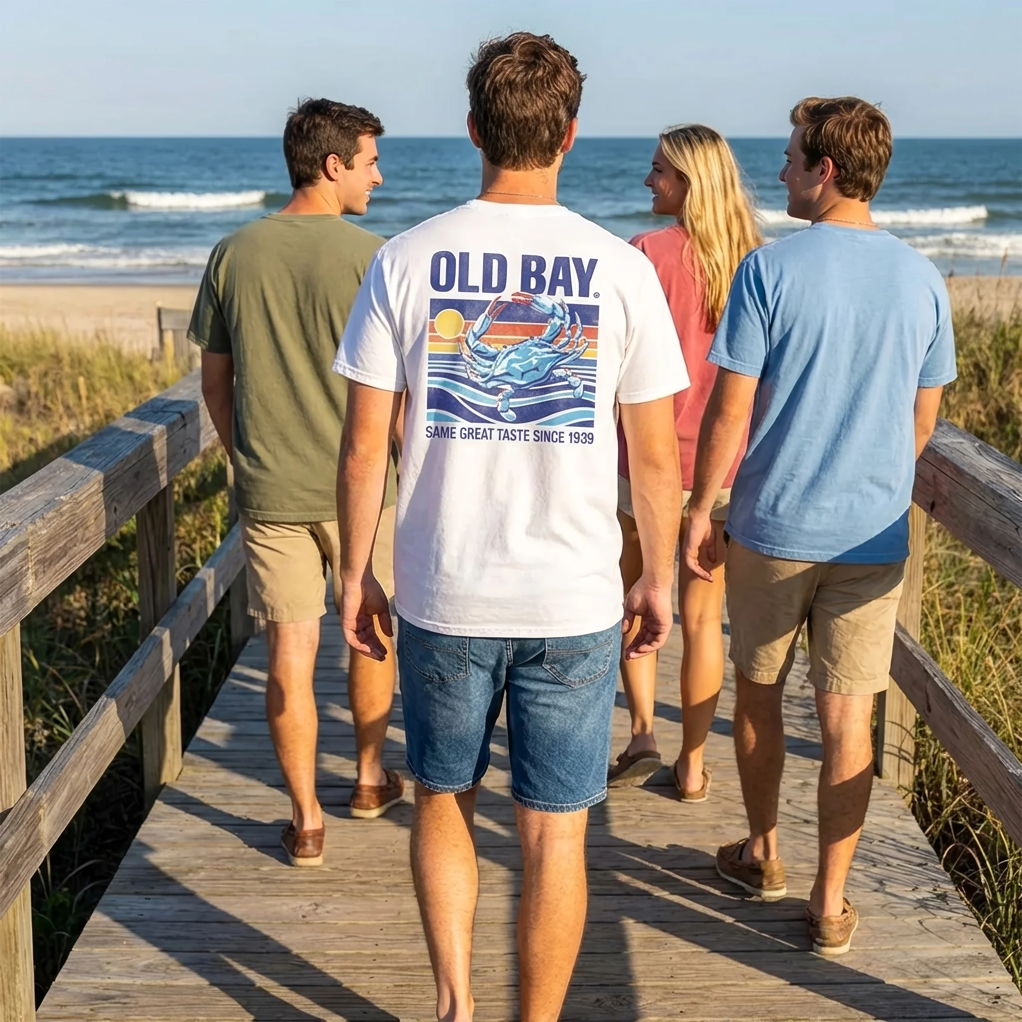 Old Bay Seasoning Retro Crab Scene T-Shirt - Image 3
