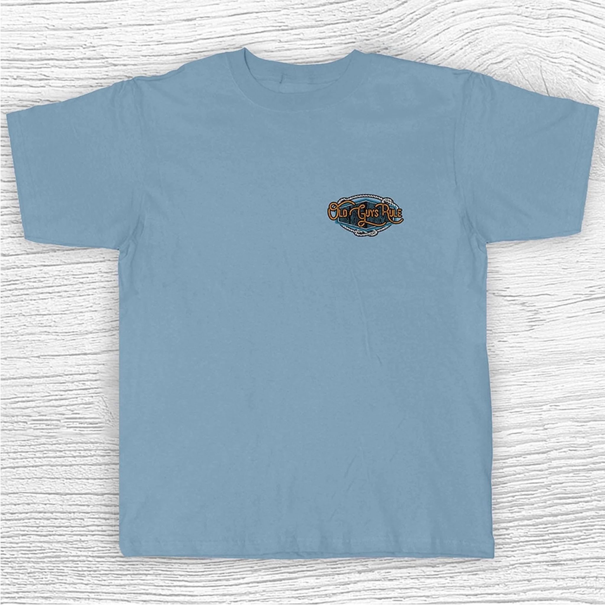 Old Crabby's Old Guys Rule Stone Blue T-Shirt - Image 4