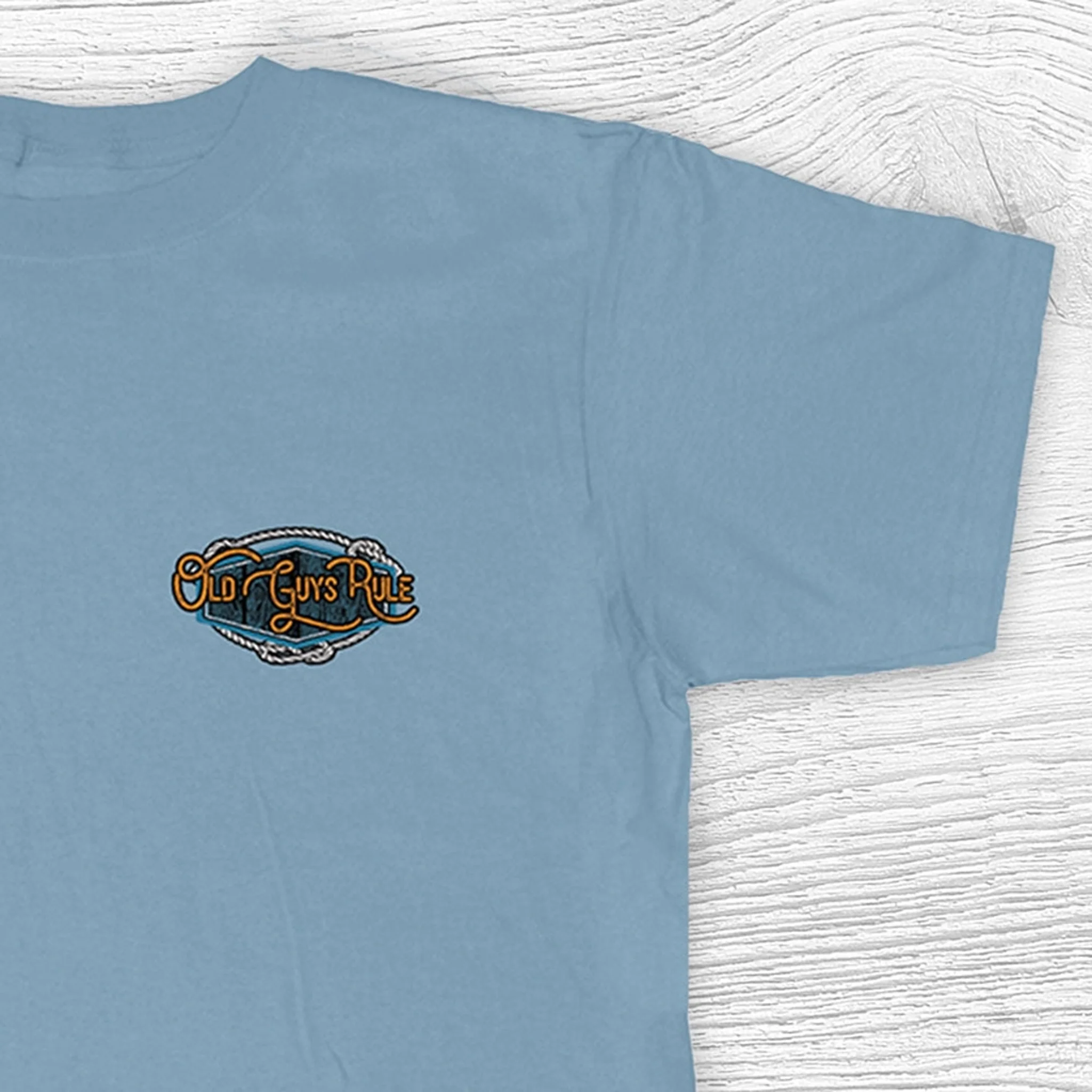Old Crabby's Old Guys Rule Stone Blue T-Shirt - Image 5