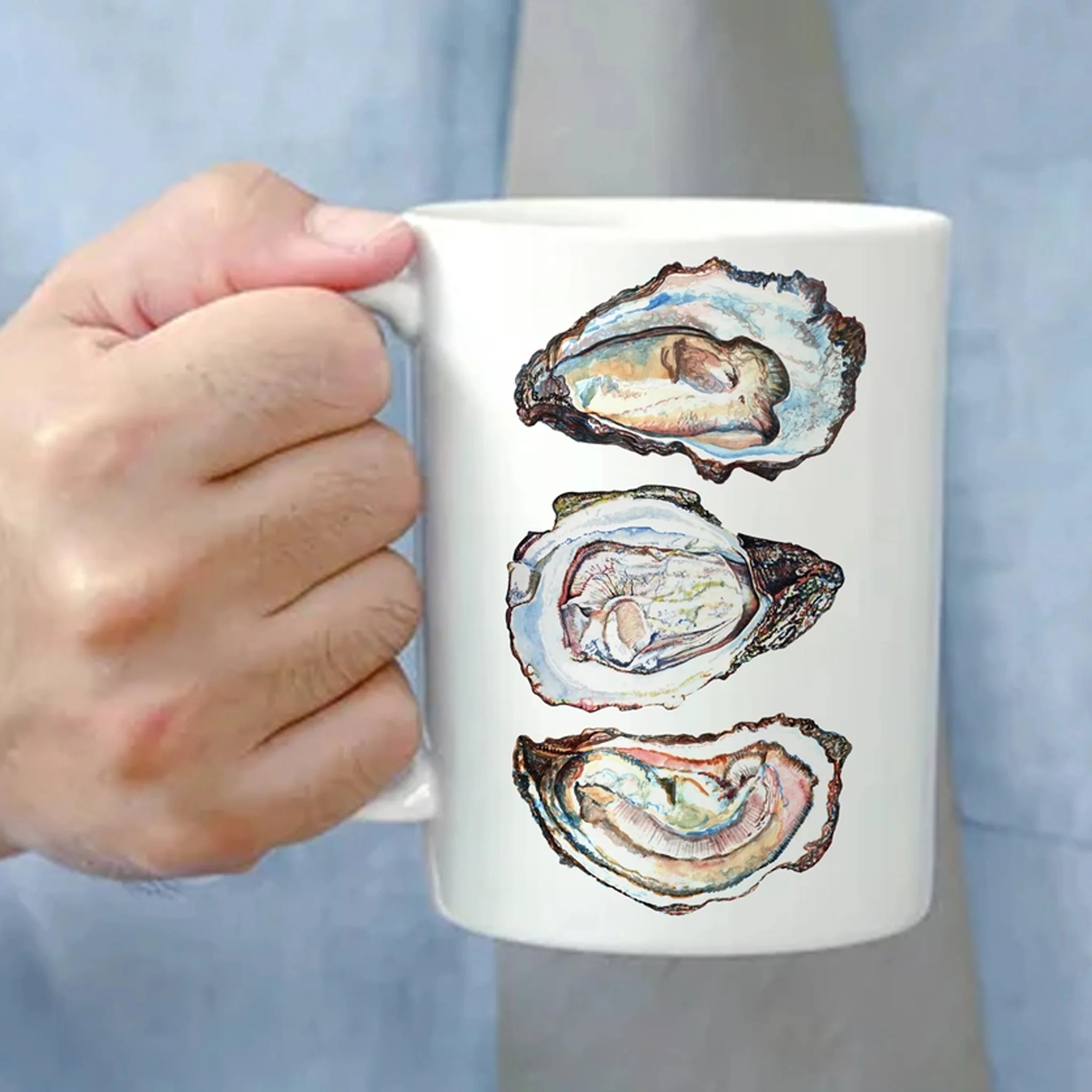Oyster Shells Watercolor Art Mug - Image 3