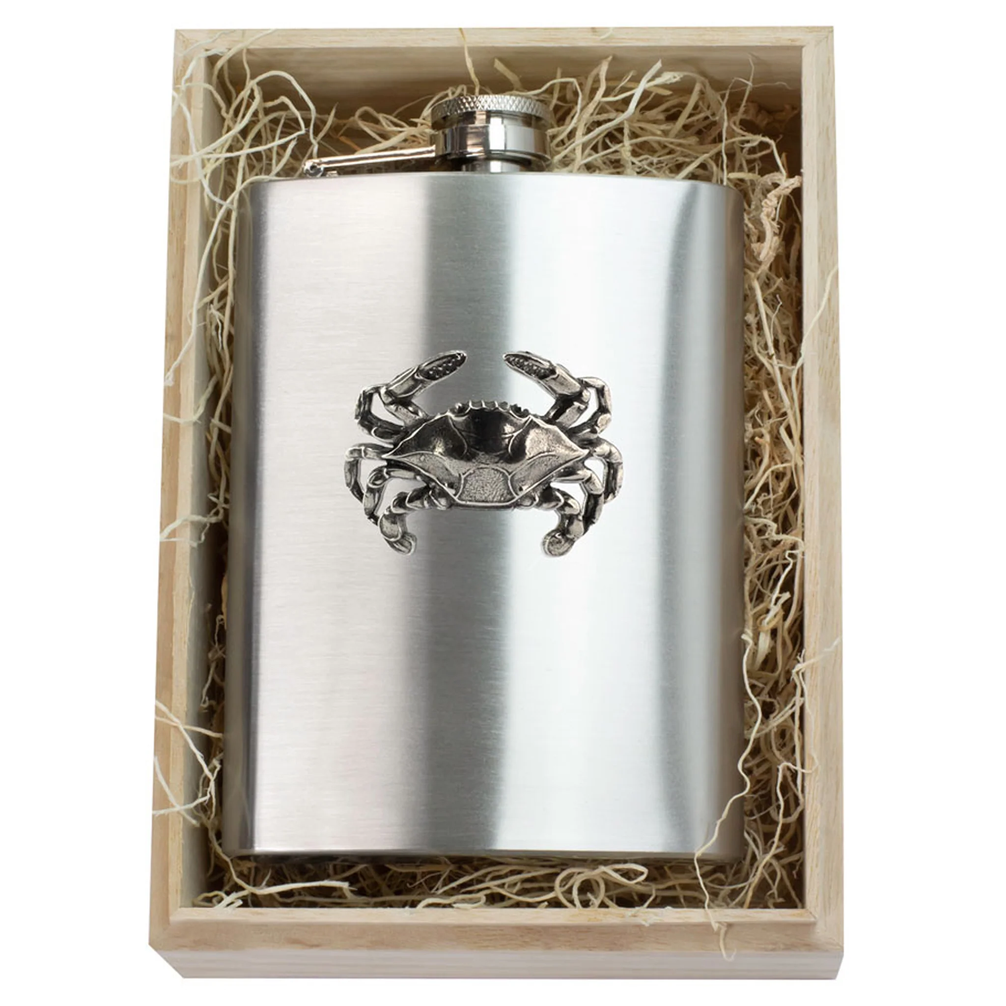 Pewter Crab Stainless Steel Flask - Image 2