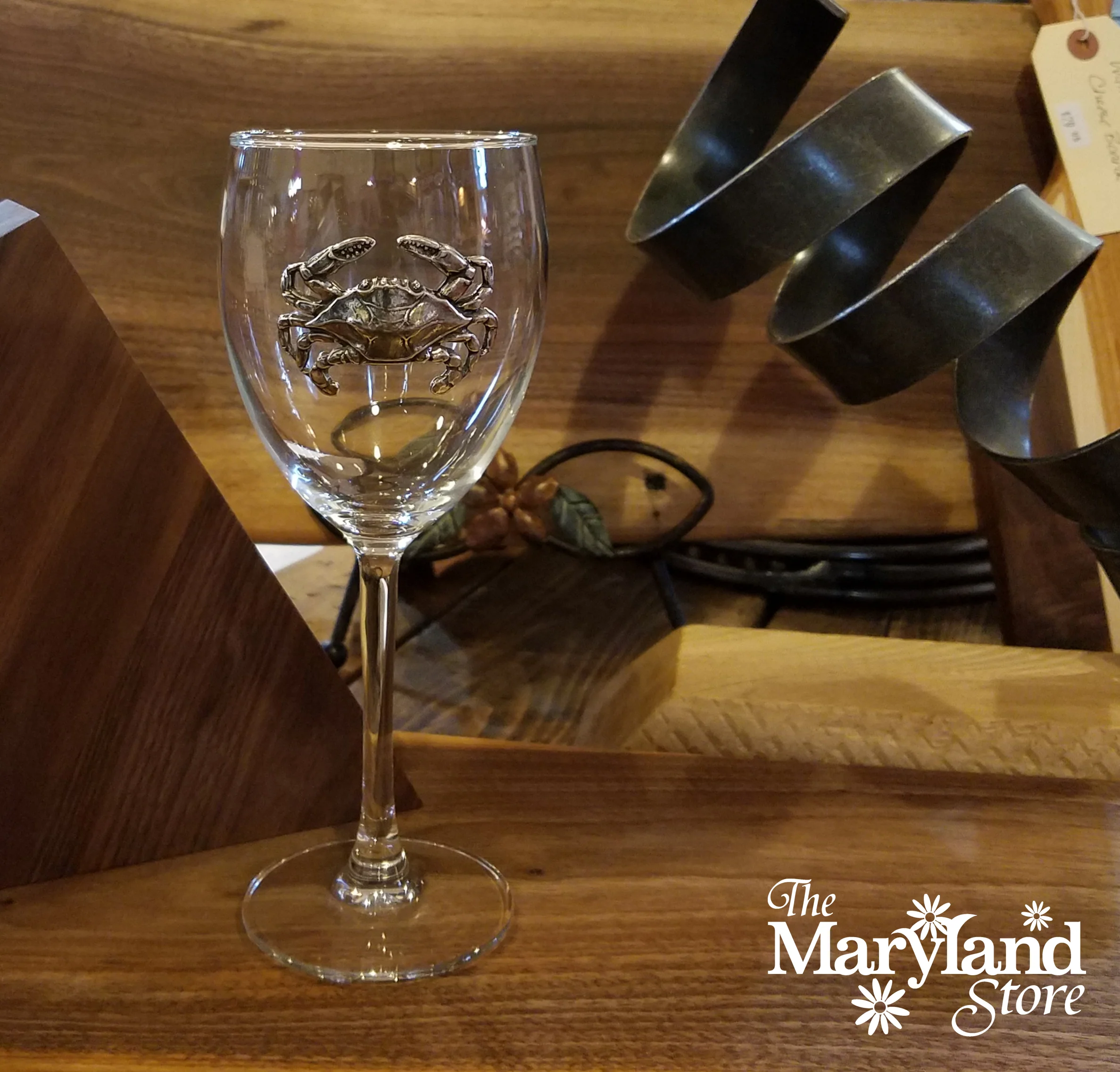 Pewter Natural Crab Stemmed Wine Glass - Image 2