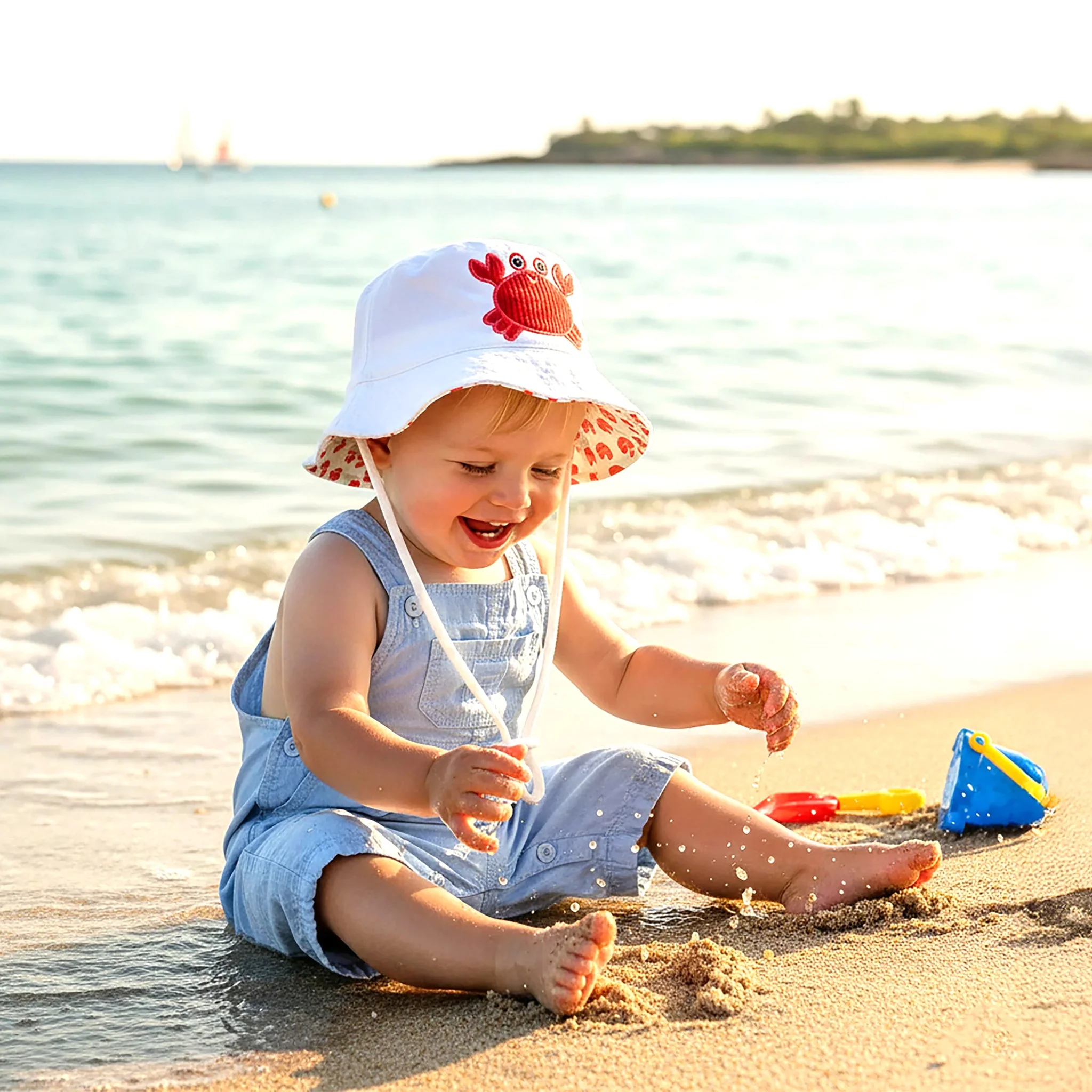 Pinch Perfect Crab Baby Sun Hat - Image 4