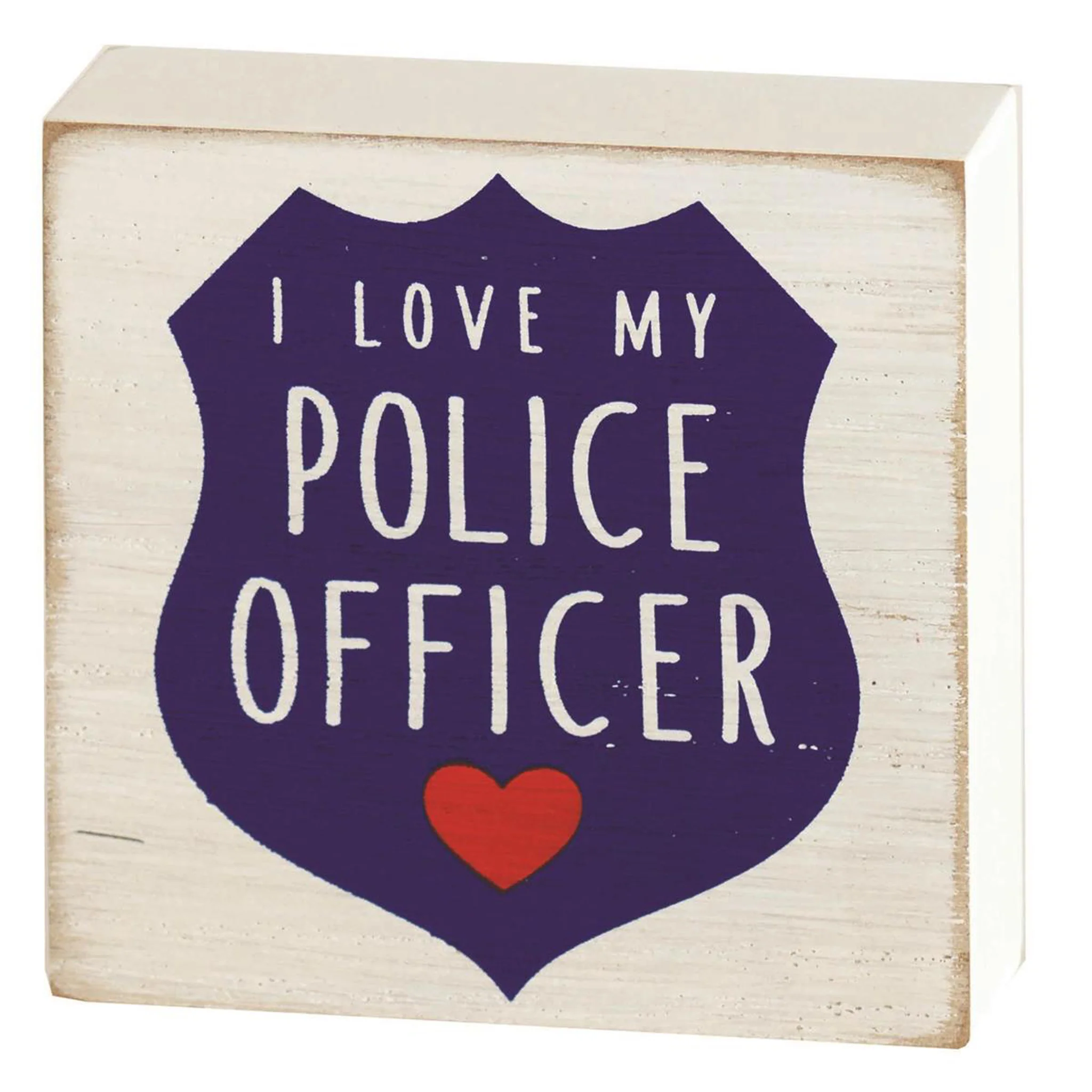 Police Officer Tabletop Wood Block