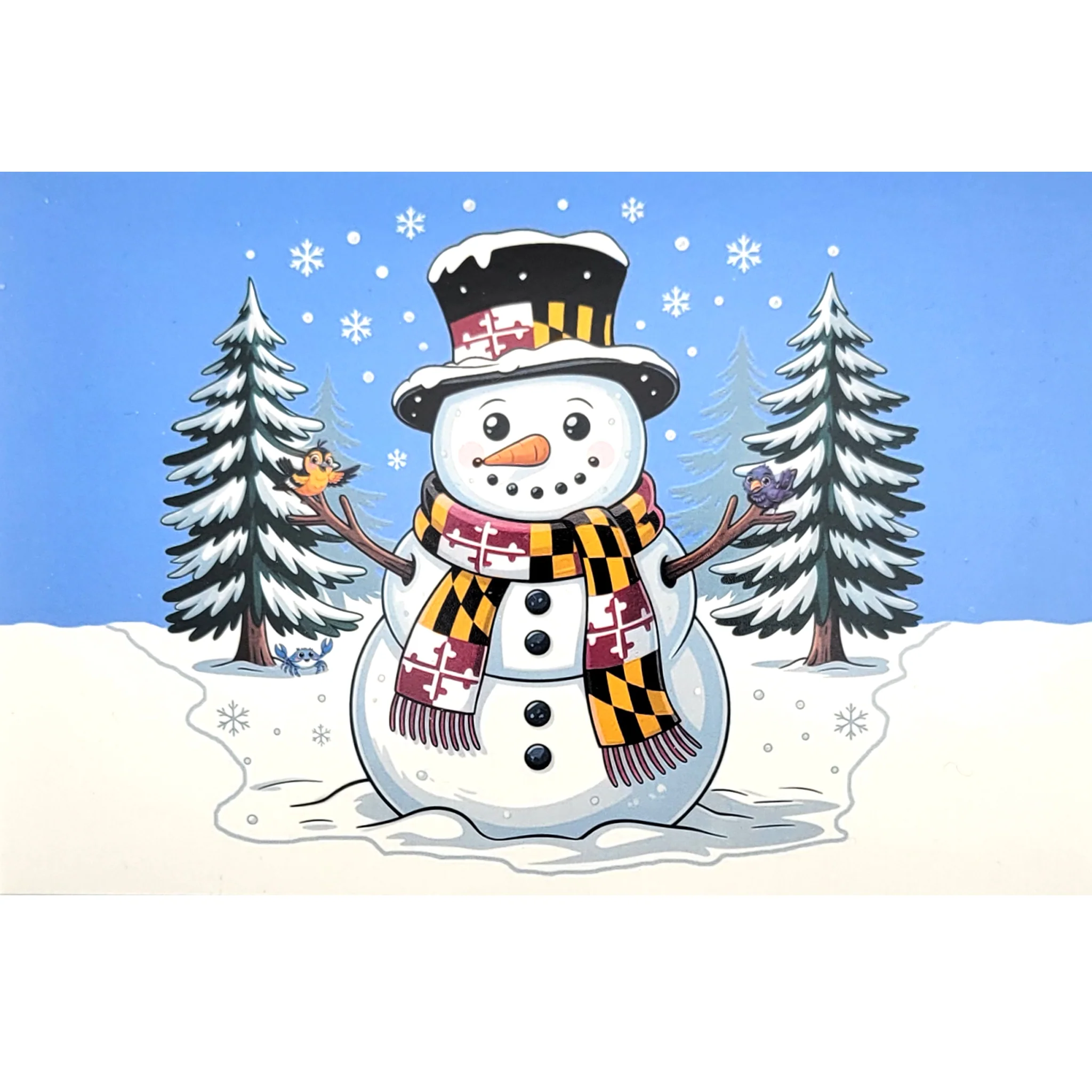 Postcard - Maryland Snowman Winter Wonderland
