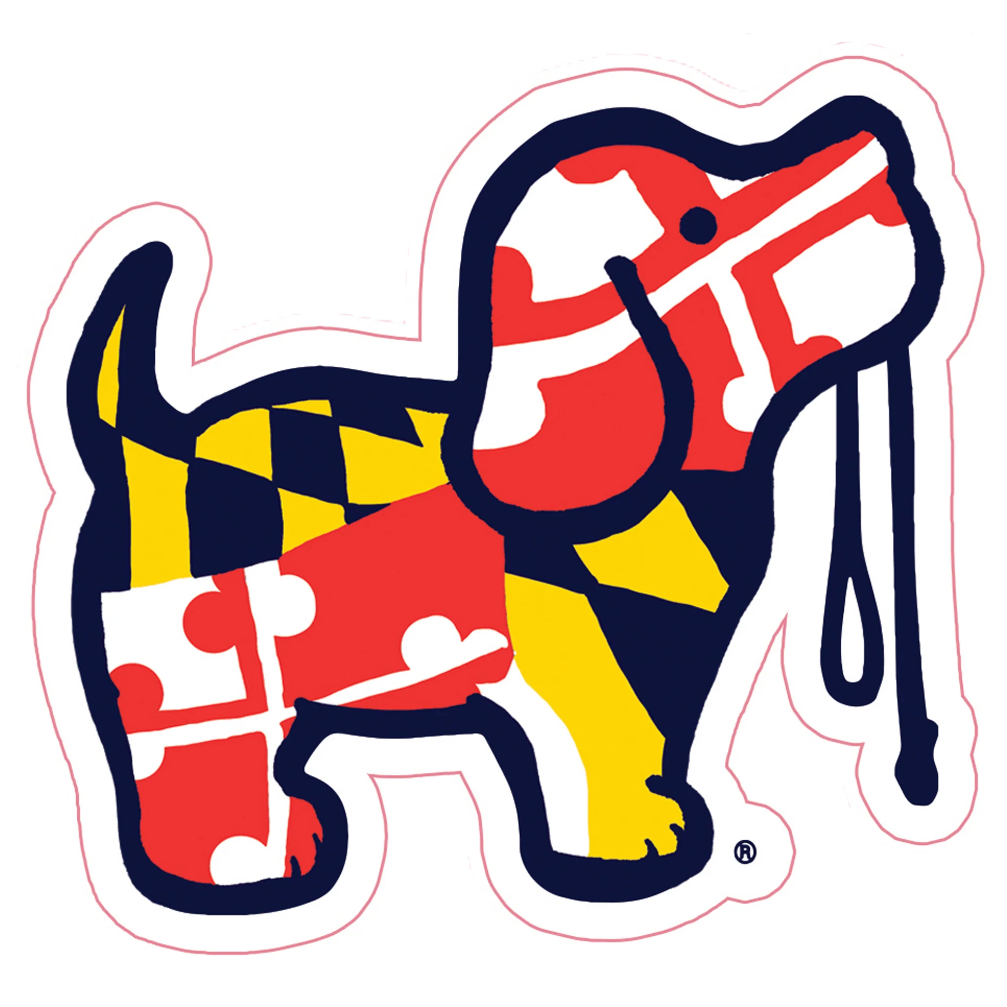 Puppie Love® Maryland Flag Pattern Pup Decal Sticker - Image 4