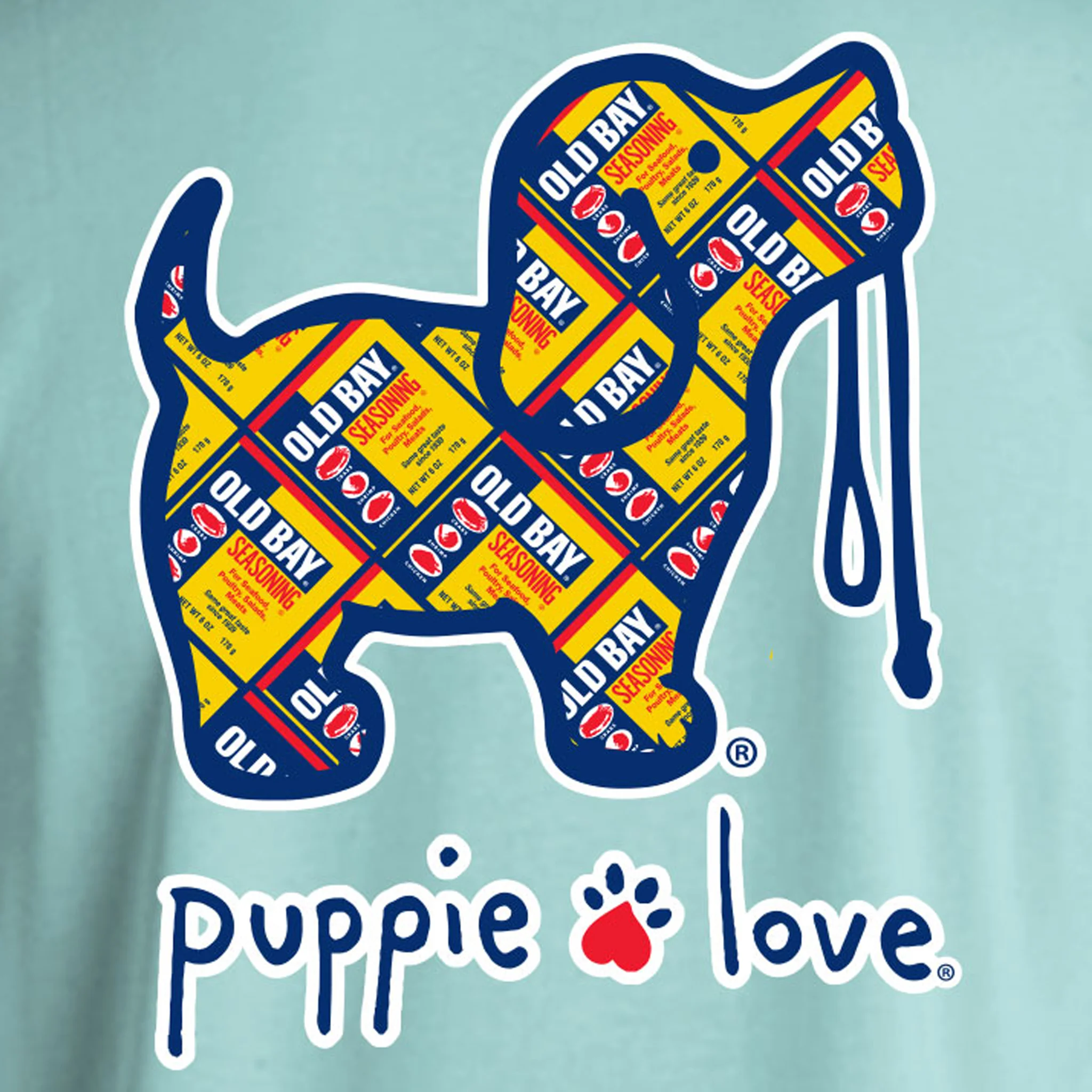 Puppie Love® Old Bay Can Pattern Pup Adult T-Shirt - Image 3