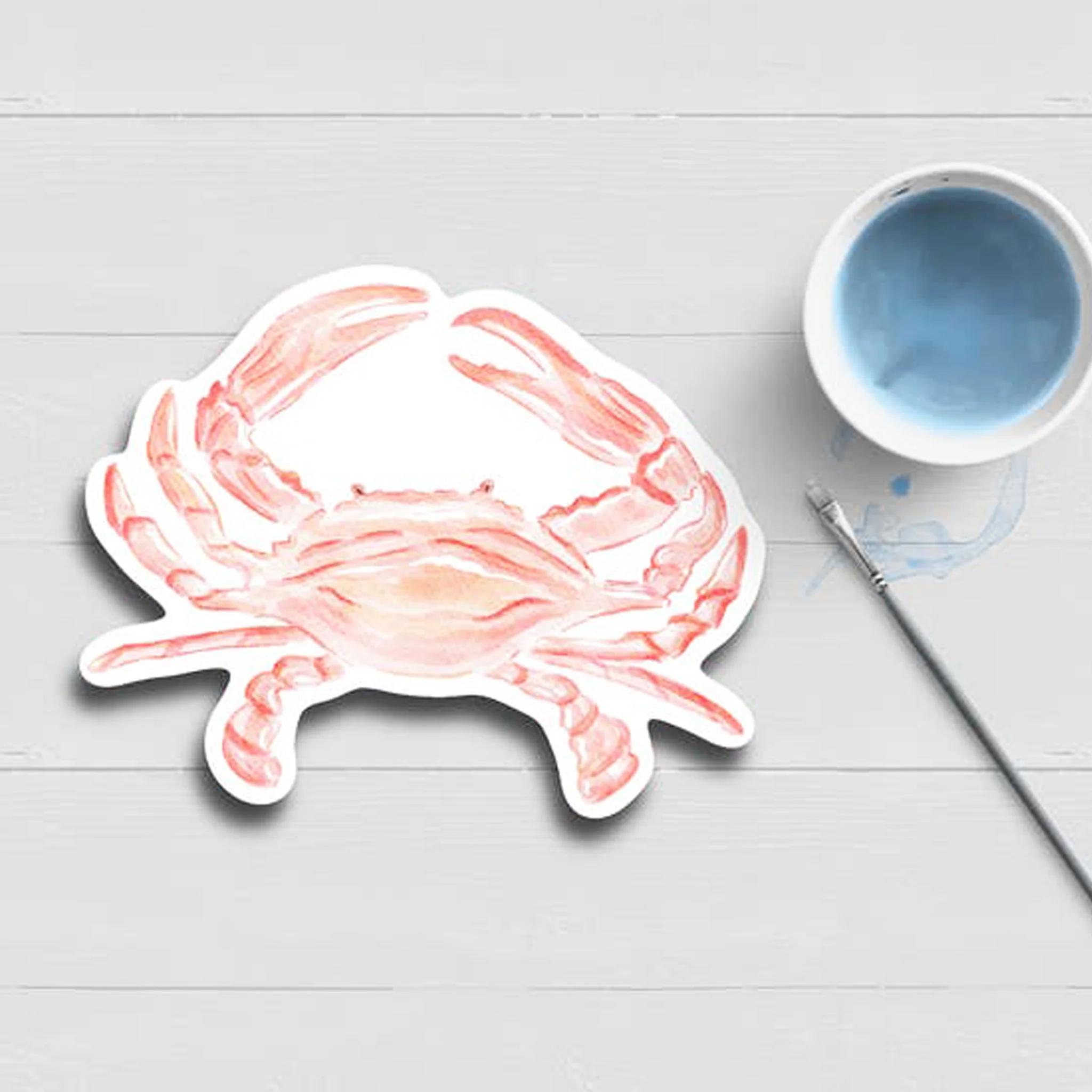 Red Crab Watercolor Vinyl Sticker - Image 2