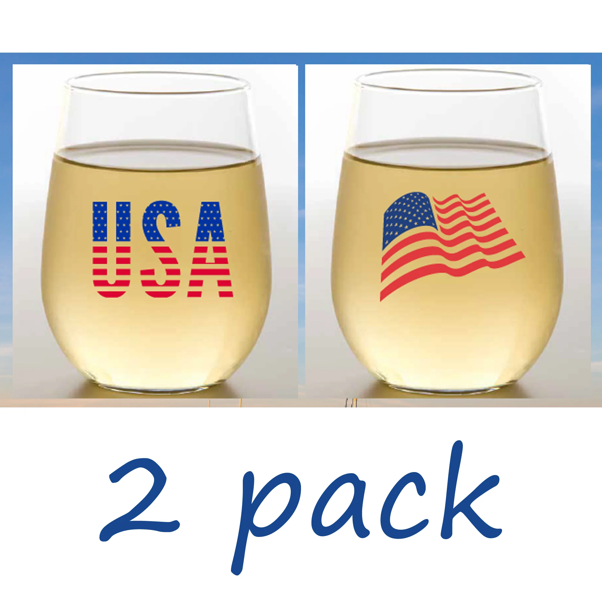 Shatterproof Stemless Wine Set of 2 - Assorted Designs - Image 6