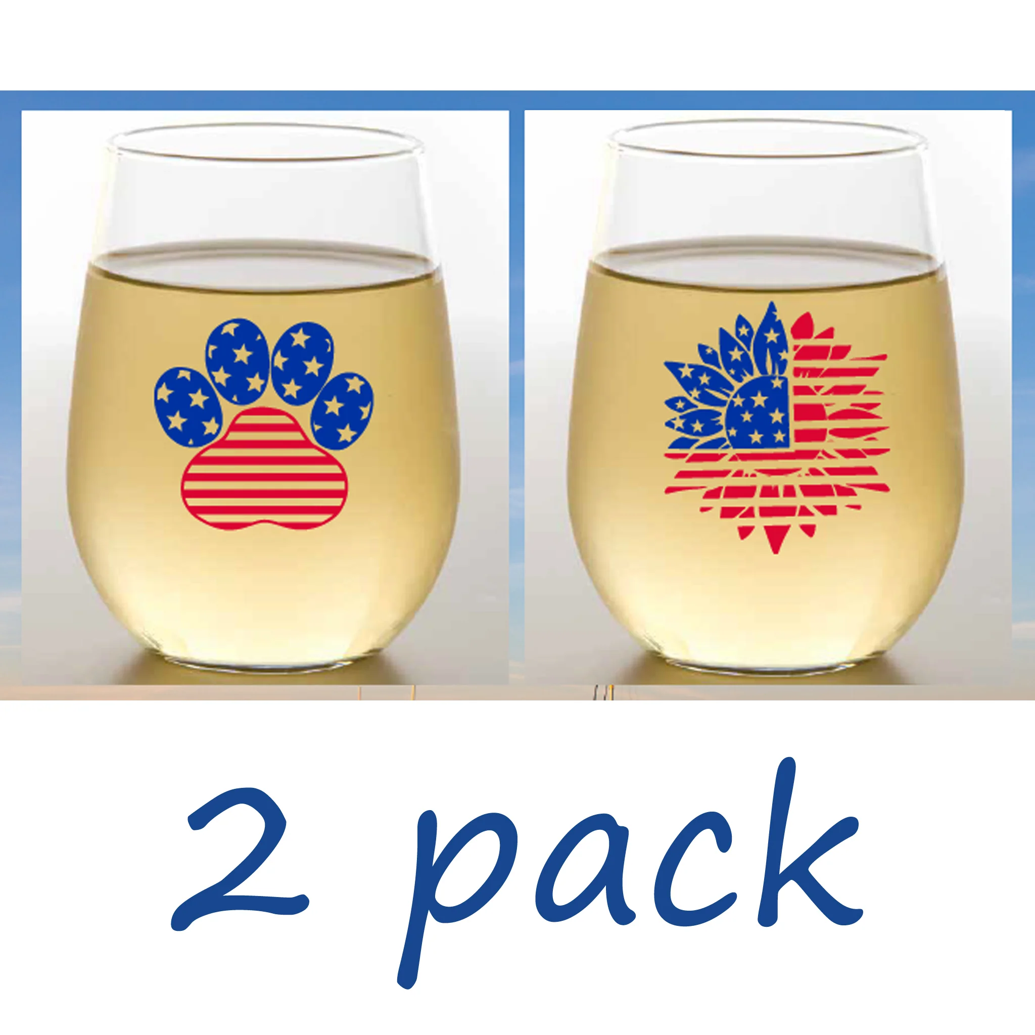 Shatterproof Stemless Wine Set of 2 - Assorted Designs - Image 7
