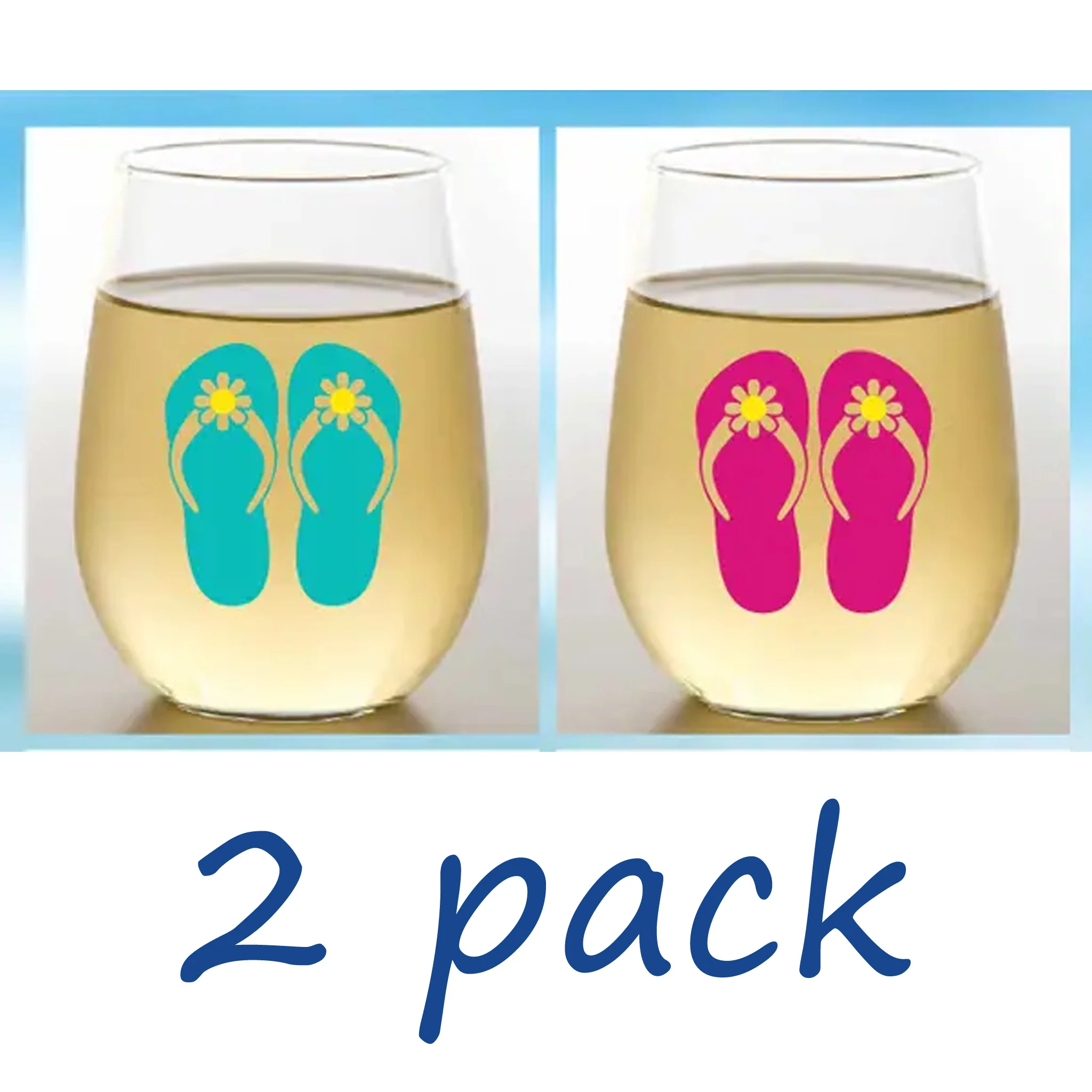 Shatterproof Stemless Wine Set of 2 - Assorted Designs - Image 8