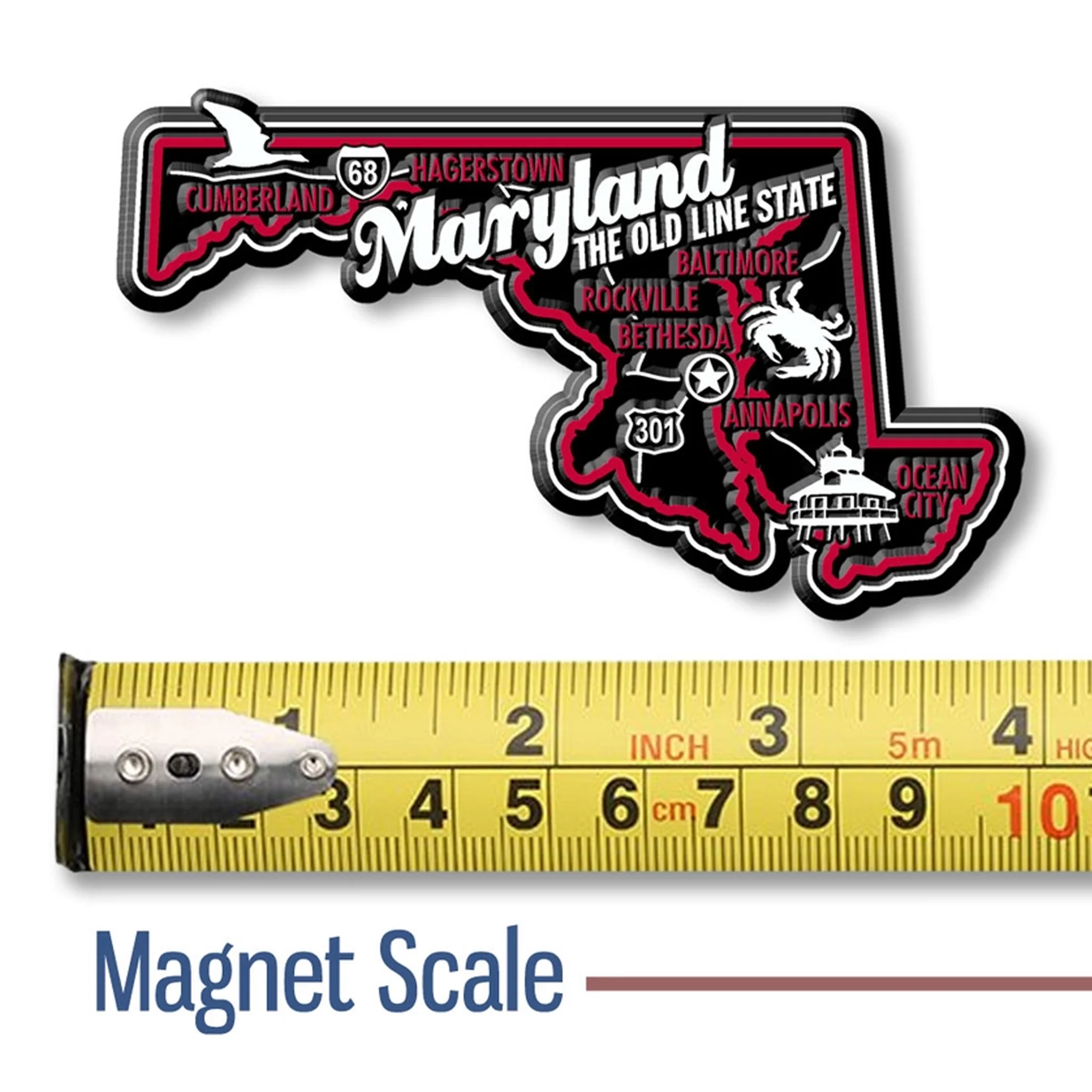 Small Maryland State Shaped Magnet - Image 2