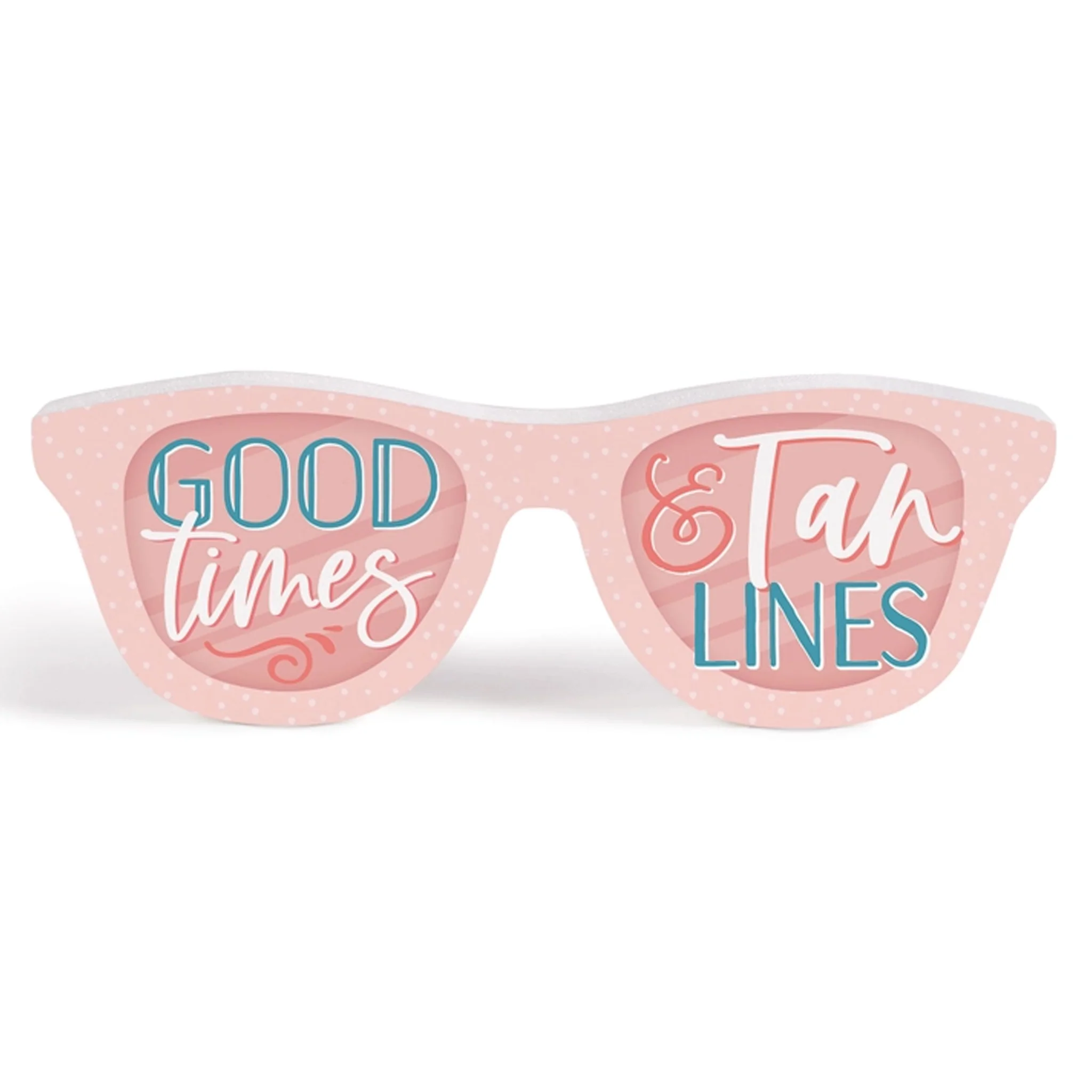 Sunglasses Shaped Tabletop Wood Block Sign - Assorted - Image 2