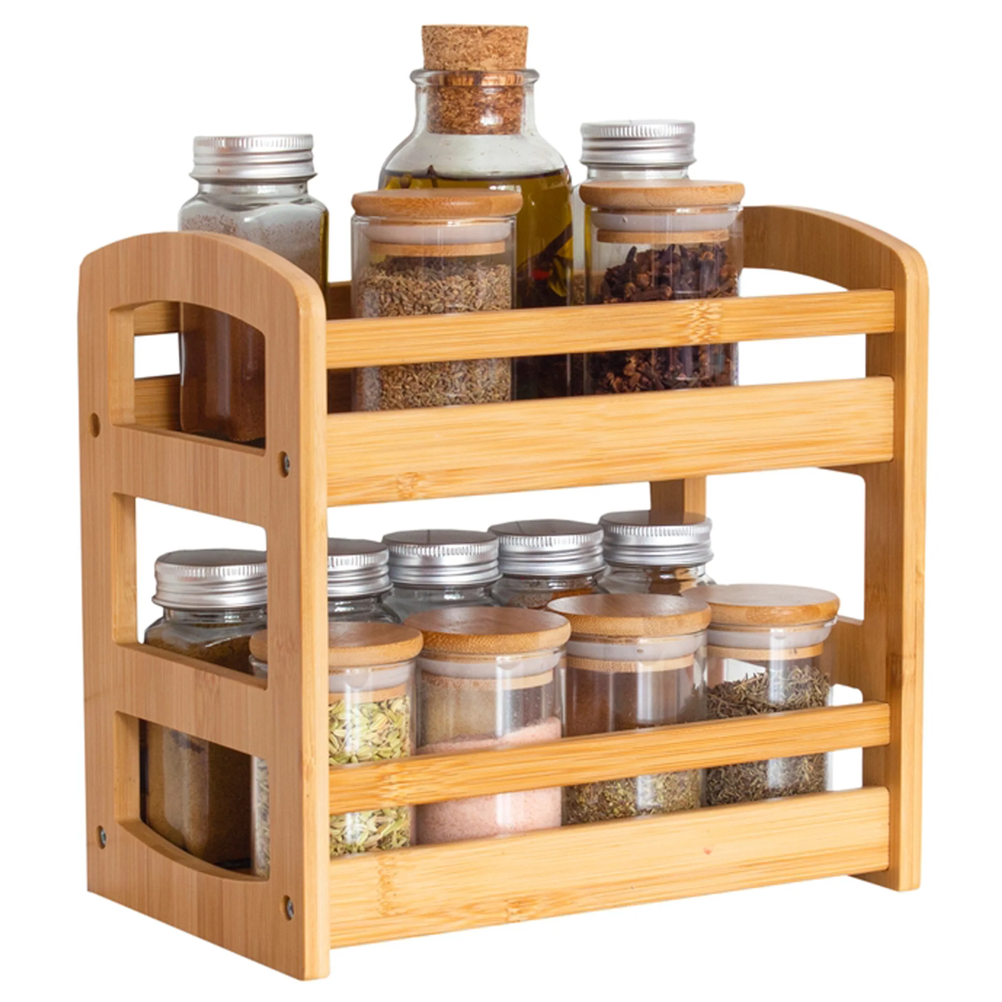 Two Tier Shelf Caddy Bamboo 10" - Image 2
