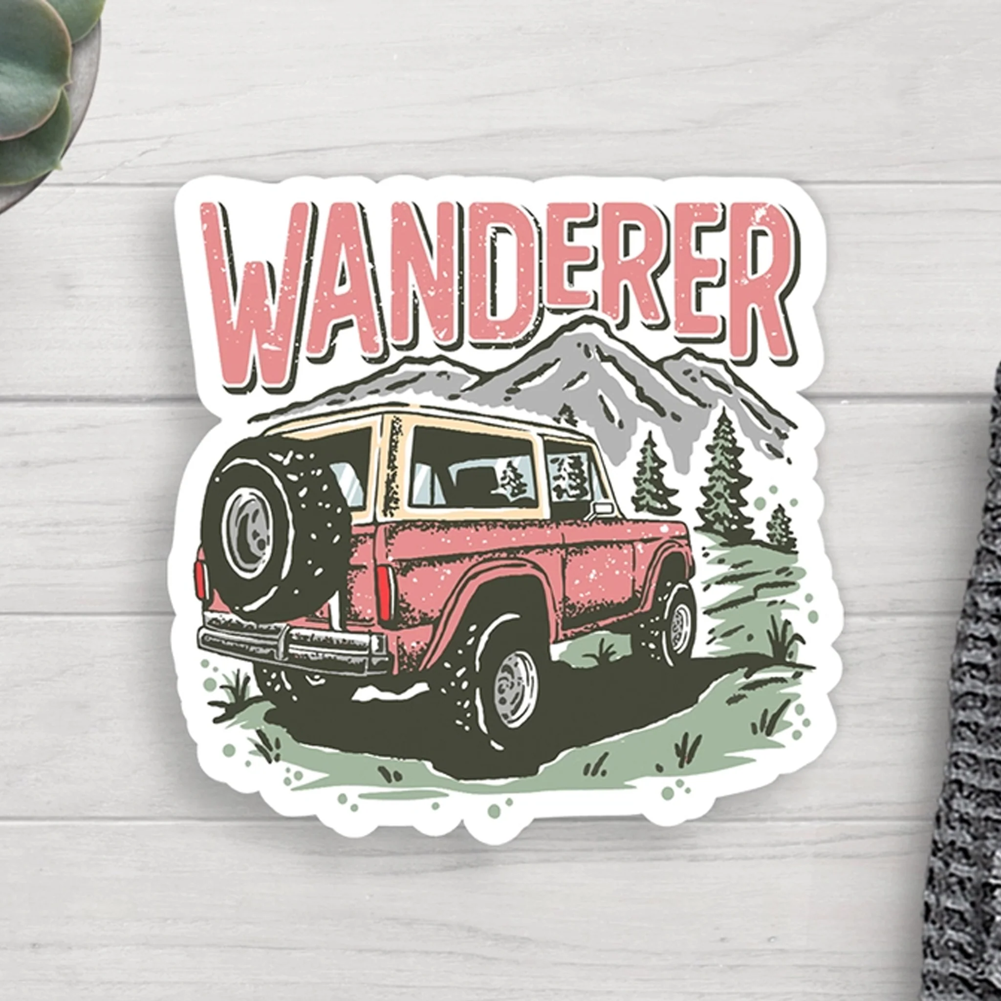 Wanderer 4 Wheel Drive Adventure Vinyl Sticker - Image 2