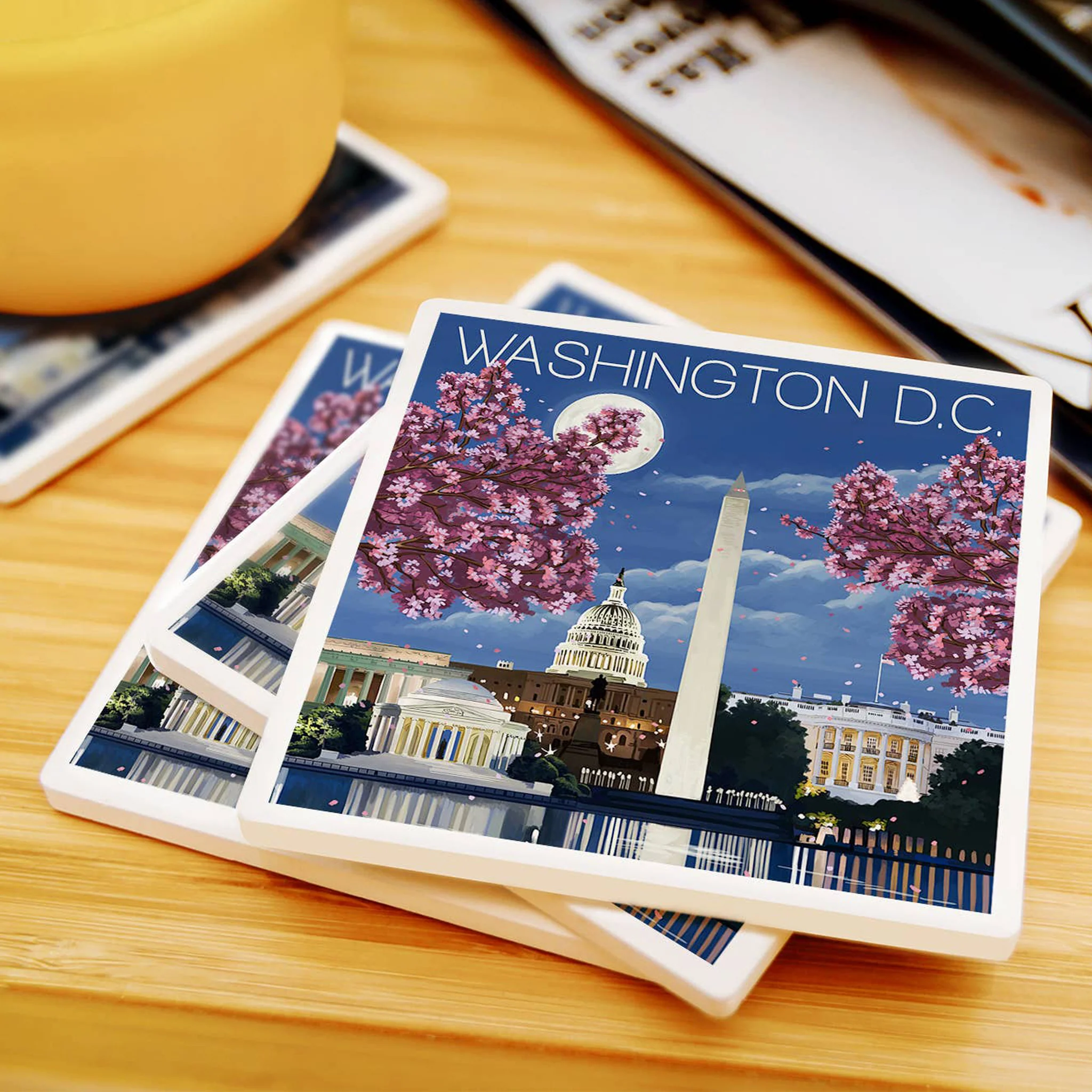 Washington D.C. Landmarks Ceramic Drink Coaster - Image 2