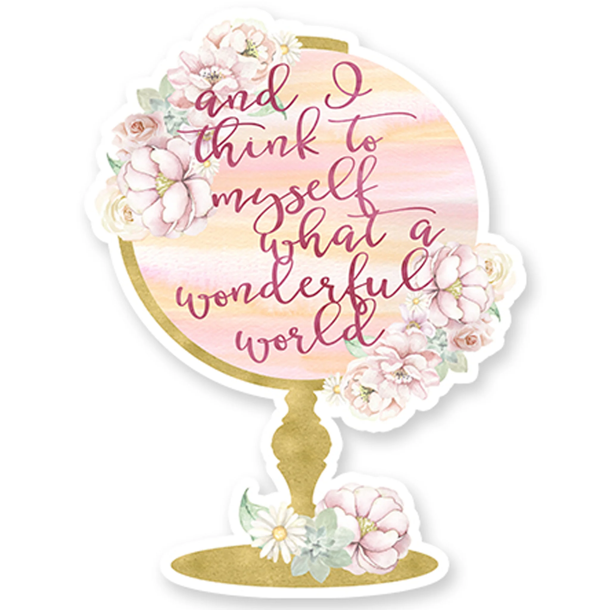 What A Wonderful World Die Cut Vinyl Sticker